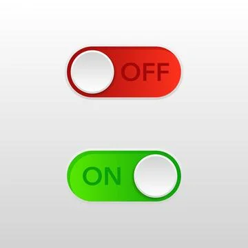 Switch button or turn on turn off power Illustrazione stock