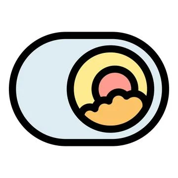 On off switch button showing sunset sunrise and day night cycle Stock Illustration