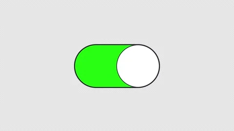 Switch button, swipe from off to on animation, isolated element, alpha png Stock Footage 237183821