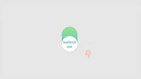 Switch on button symbol animation on an alpha channel Stock Footage 276382528