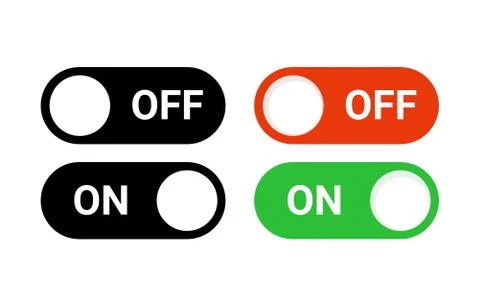 Switch off on button toggle digital turn icon. On off slider activate vector Stock Illustration
