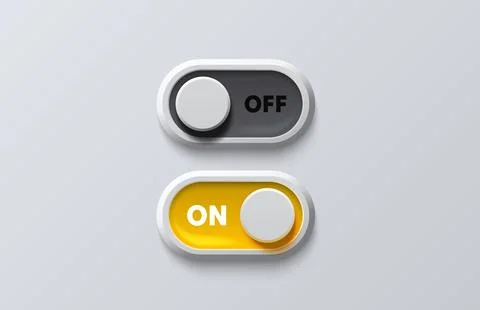 On off switch button ui isolated white background. Vector Illustrazione stock