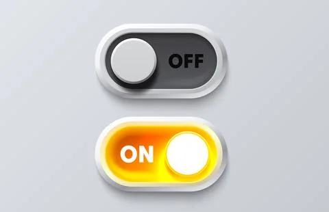On off switch button ui isolated white background. Vector Illustrazione stock
