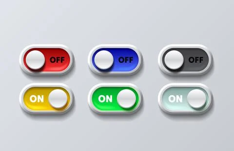 On off switch button ui isolated white background. Vector Stock Illustration