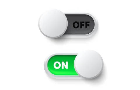 On off switch button ui isolated white background. Vector 스톡 일러스트