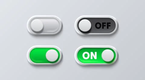 On off switch button ui isolated white background. Vector Illustrazione stock