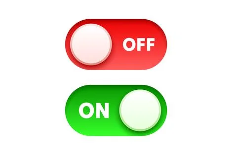 On off switch button ui isolated white background. Vector Stock Illustration
