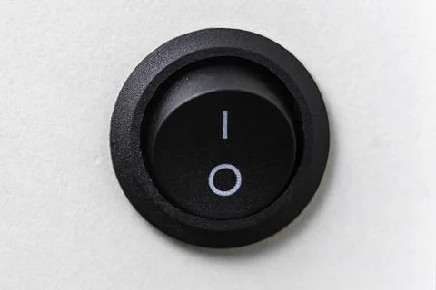 On off switch button on white background Stock Photos