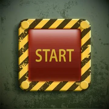 Switch button with the word Start. Stock vector realistic illust Stock Illustration