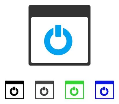 Switch On Calendar Page Flat Icon Stock Illustration