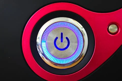 Switch on the computer Stock Photos