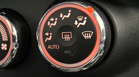 Switch controls the cooling in the car Stock Footage 68191780