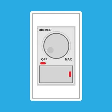 Switch dimmer light electric vector icon. Wall control energy power button wh Ilustración de archivo