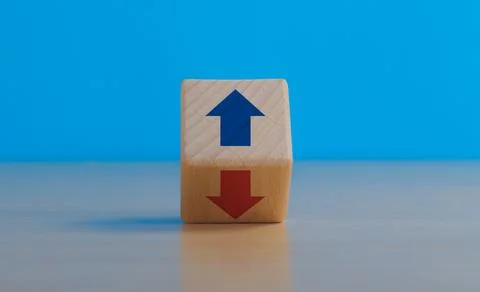 Switch Down and Up Arrows, Stock Market Trend Concept Stock Photos