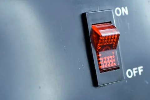 On-off switch on an electric guitar amplifier Stock Photos