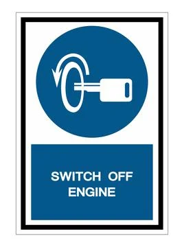 Switch Off Engine Symbol Sign Isolate On White Background,Vector Illustration Ilustración de archivo