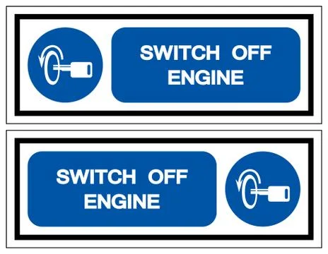 Switch Off Engine Symbol Sign, Vector Illustration, Isolate On White Backgrou Stock Illustration