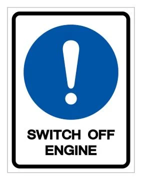 Switch Off Engine Symbol Sign, Vector Illustration, Isolate On White Backgrou Illustrazione stock