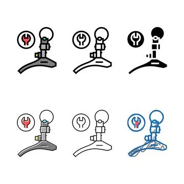 Switch front adjustment and replacement variations color icon vector Illustrazione stock