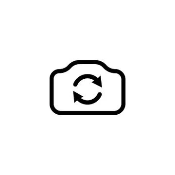 Switch from front to back camera line icon on isolated white background. Eps  Stock Illustration