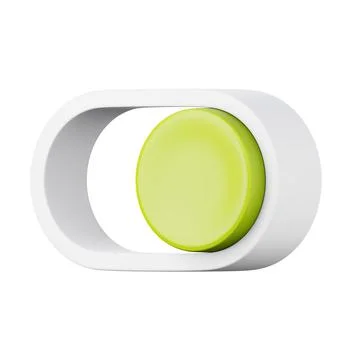 Switch green button on high quality 3D render illustration app design icon. Stock Illustration