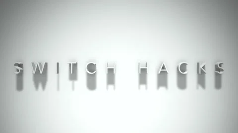 Switch hacks 3D title animation white text on a white background Stock Footage 299373149