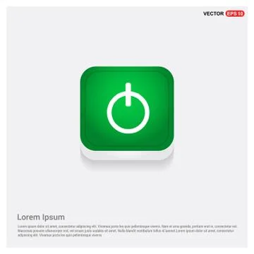 On/Off switch icon  Green Web Button Illustrazione stock
