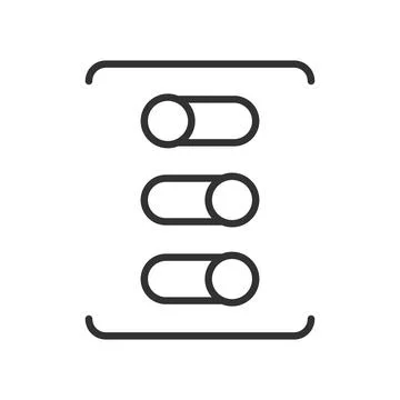 Switch icon in line design. Switch, toggle, button, on, off, control, settings Stock Illustration