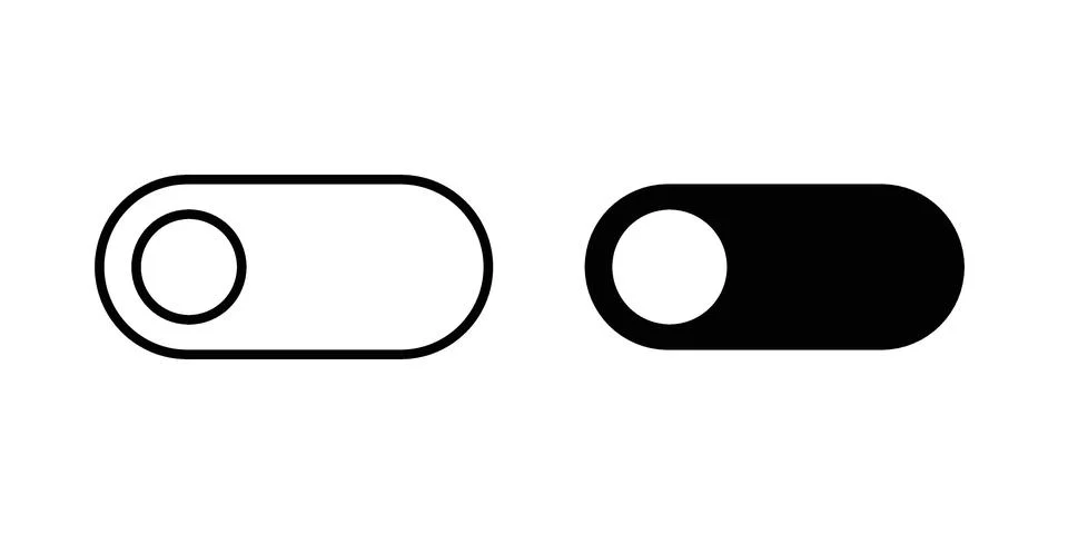 Switch icon linear versions pack on white background Illustrazione stock