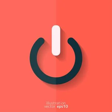 On Off switch icon. Power symbol flat design. Ilustração Stock