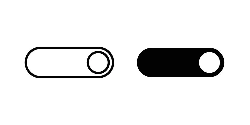 Switch icon set modern line and solid style collection. Illustrazione stock