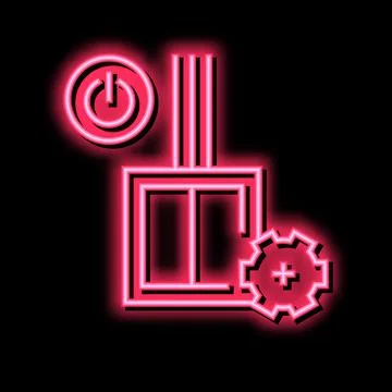 Switch installation neon glow icon illustration Ilustración de archivo