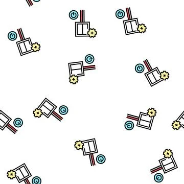 Switch installation vector seamless pattern Stock Illustration