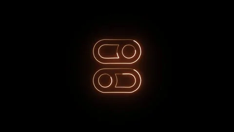 Switch On Isolated on Black Background Neon Power Activation Animation Stock Footage 328107218