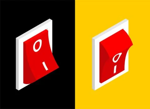 Switch isolated isometric. toggle vector illustration. Control button イラスト素材