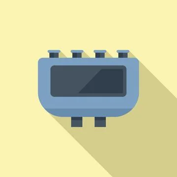 Switch junction box icon flat vector. Electric power Stock Illustration