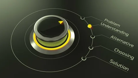 Switch knob rotating from problem to solution, business concept Stock Footage 89209871