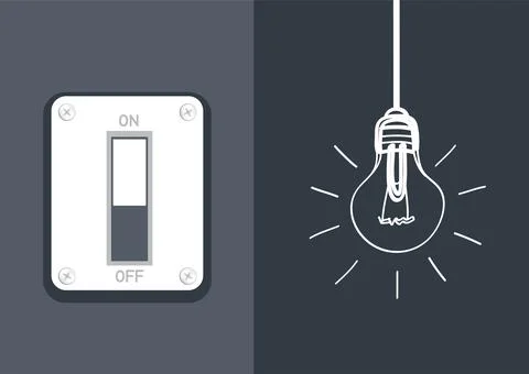 Switch lamp light on dark background Stock Illustration