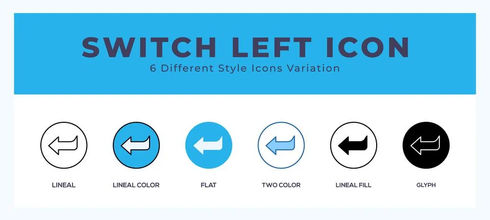 Switch left icon set. Design elements for logo Stock Illustration