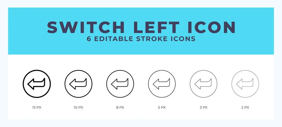 Switch left line icon. Vector icon symbol. Logo illustration. Editable line.. 스톡 일러스트