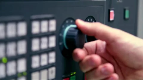 Switch lever on a control panel of industrial machine Stock Footage 47441832