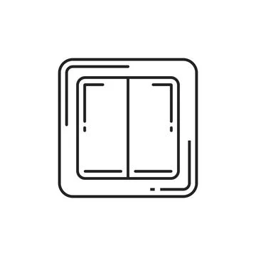 Switch light double european rocker isolated icon Stock Illustration