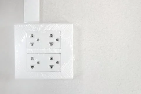 Switch on - off Light with plug outlet and breaker electrical appliance at ho Stock Photos