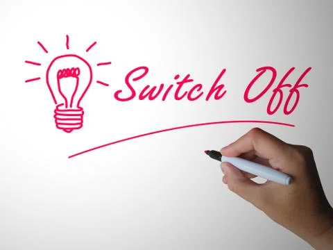 Switch off the light to save power and economize - 3d illustration Ilustração Stock