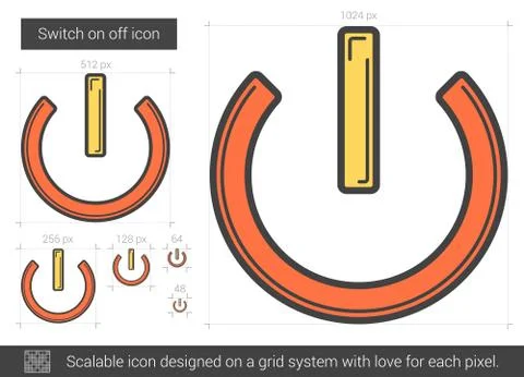 Switch on off line icon Illustrazione stock