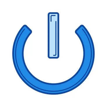 Switch on off line icon. Illustrazione stock