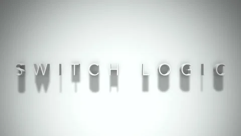 Switch logic 3D title animation white text on a white background Stock Footage 299373167
