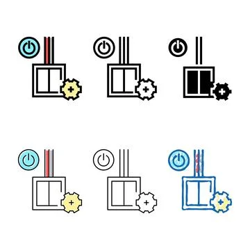 Switch mix installation color icon vector Illustrazione stock