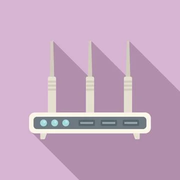 Switch modem icon flat vector. Wireless device Stock Illustration