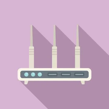 Switch modem icon flat . Wireless device Illustrazione stock